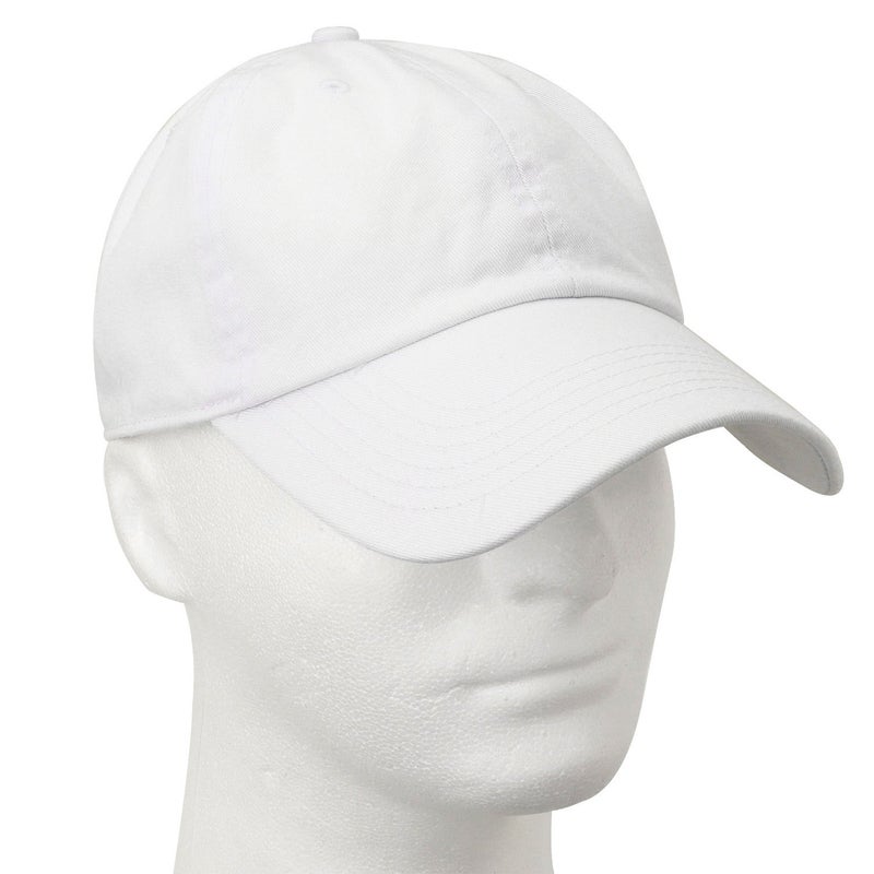 Falari Classic Baseball Cap Dad Hat 100% Cotton Soft Adjustable Size White - Image 2